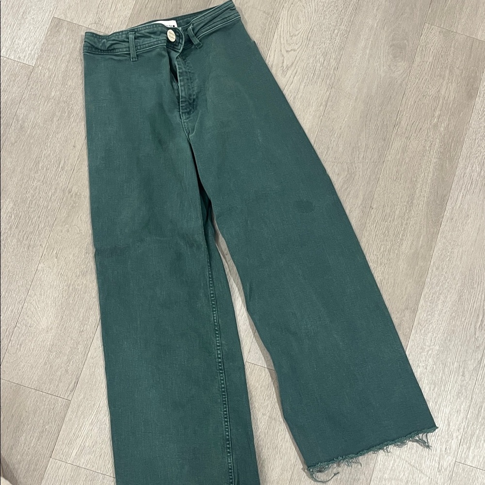 Zara green marine straight Jeans